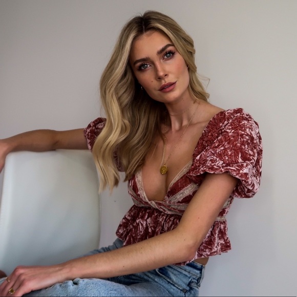 Free People Yours Truly Velvet Top - Picture 6 of 7